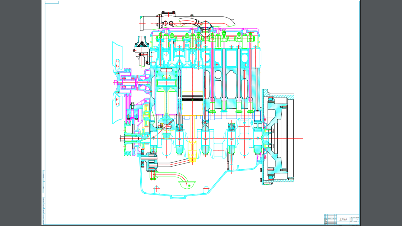 Чертеж Чертеж двигателя ММЗ Д246.6.