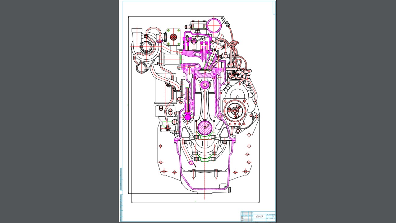 Чертеж Чертеж двигателя ММЗ Д245.5.