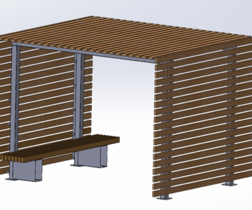 Чертеж Пергола со скамейкой 3250х2880х2400 (ДхШхВ)