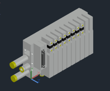 3D модель Пневмоостров EMC S2VM-8Y2B-C6E4-U