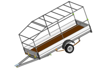 3D модель Автомобильный прицеп с каркасом для тента