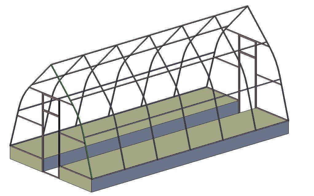 3D модель Теплица 3х6 антиснег