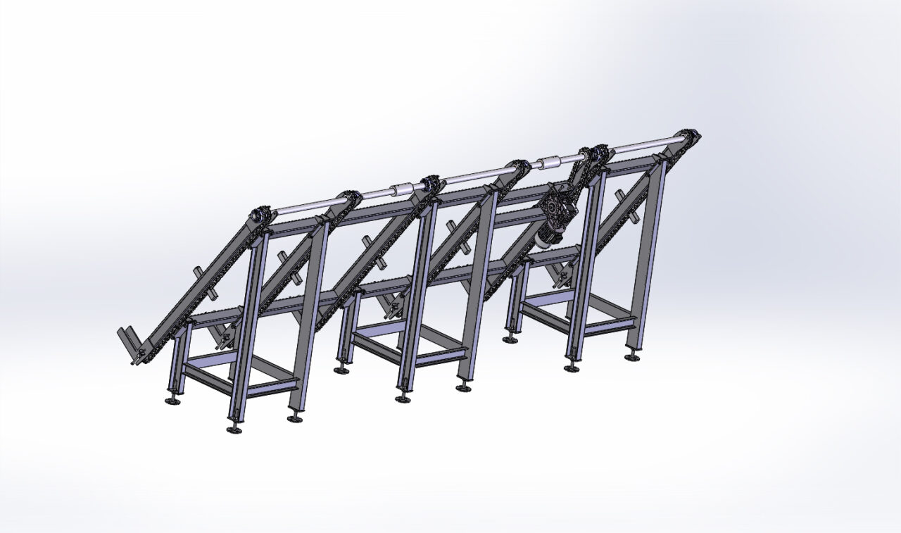 3D модель Транспортер цепной наклонный