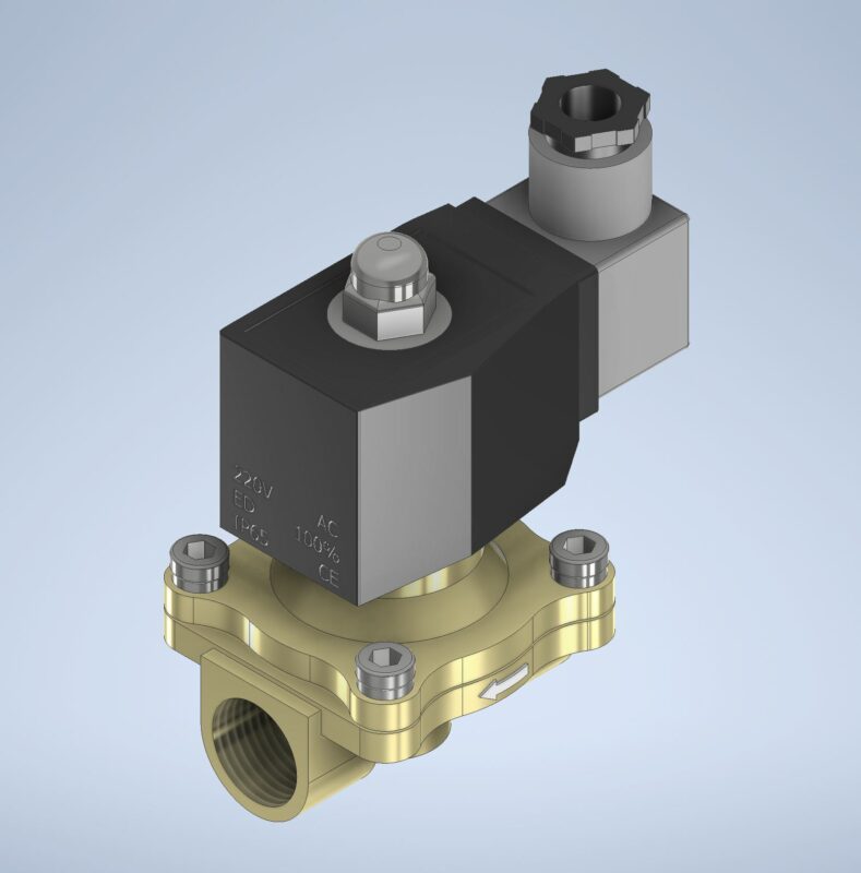 3D модель Клапан электромагнитный SMC VXZ2216V-F04-4D-XSP01 2/2