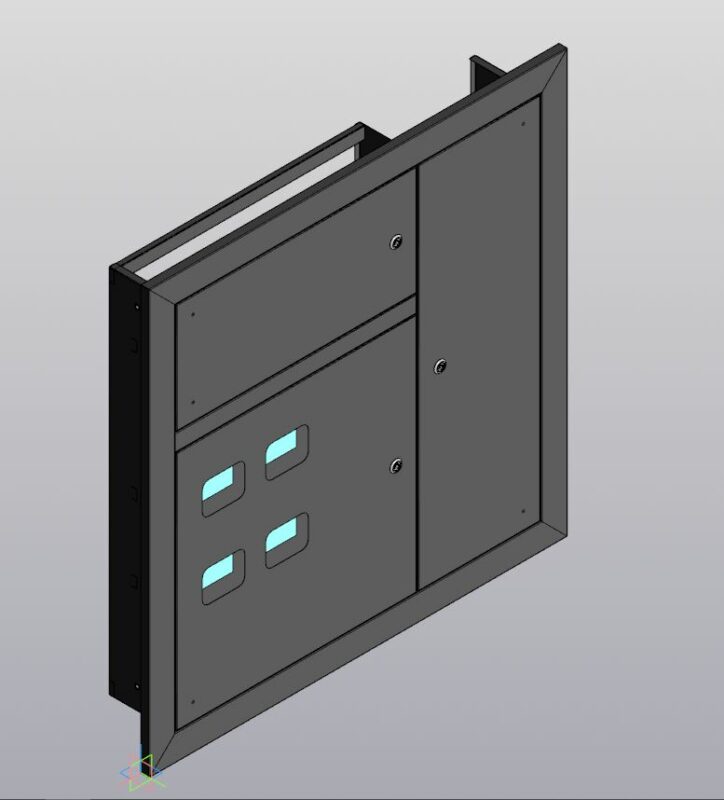 3D модель Щит этажный встраиваемый 1000х990х157 мм