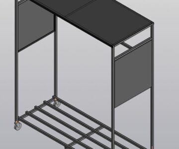 3D модель Вешалка на колесах 1400х1200х500.
