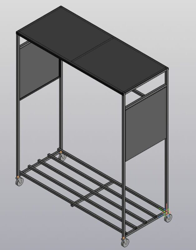 3D модель Вешалка на колесах 1400х1200х500.