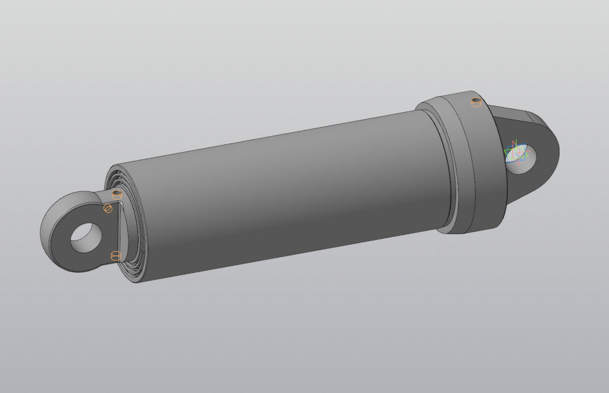 3D модель Гидроцилиндр телескопический CHR100 L190-4-3200