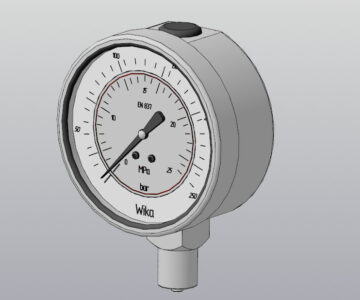 3D модель Манометр WIKA 233.50 NS100 (0 - 250 bar) G1/2