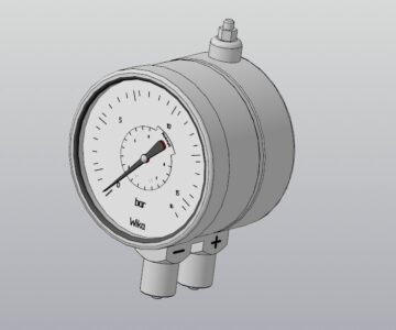 3D модель Манометр Wika 733.02 NS100 M20x1.5 (0...16 bar)