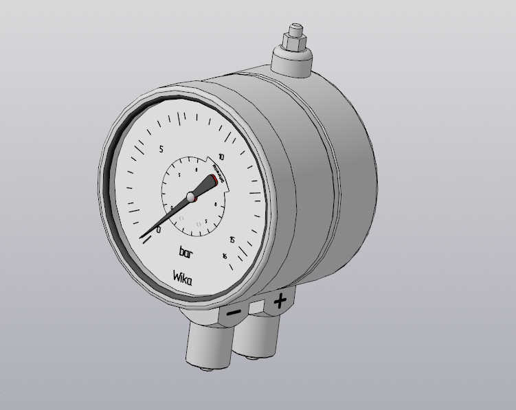 3D модель Манометр Wika 733.02 NS100 M20x1.5 (0...16 bar)
