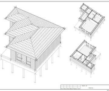 3D модель Проект частной бани на участке в REVIT