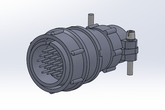 3D модель Вилка кабельная 2РМТ27КПН24Ш1В1В в сборе