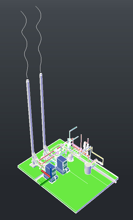 3D модель 3D схема котельной на котлах КСТБ-95