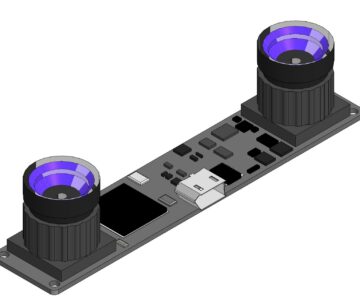 3D модель Модуль синхронизации 960P с двумя объективами.