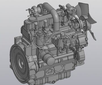 3D модель Двигатель дизельный Kubota V3600-T