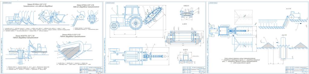 Чертеж Модернизация рабочего оборудования цепного траншеекопателя с целью повышения надёжности