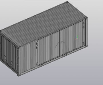 3D модель Контейнер 20 футов с боковыми распашными воротами