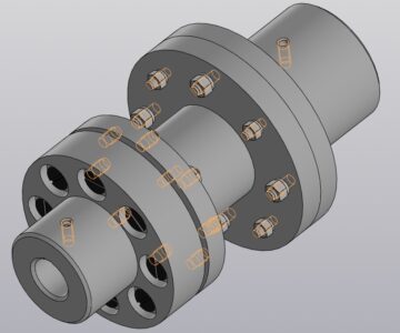 3D модель Муфта МУВП-8 с дополнительным проставком (710 Нм)