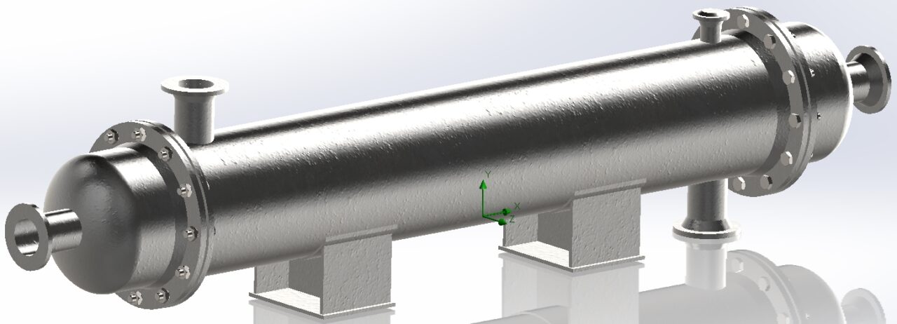 3D модель Теплообменник кожухотрубный (три конфигурации)