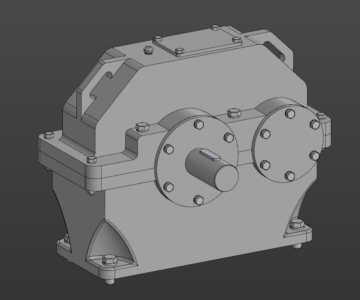 3D модель Редуктор горизонтальный, двухступенчатый u=4.026