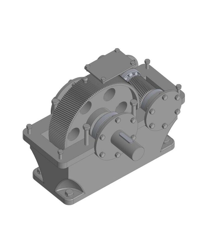 3D модель Редуктор горизонтальный, двухступенчатый u=4.026
