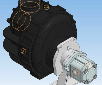 3D модель Насос HYPRO 9343P-GM6-SP с гидроприводом