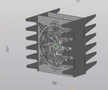 3D модель Мангал вертикальный с рисунком 450х390х480