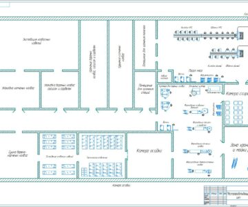 Чертеж Технологическая линия производства колбасных изделий 40 свиней 25 КРС