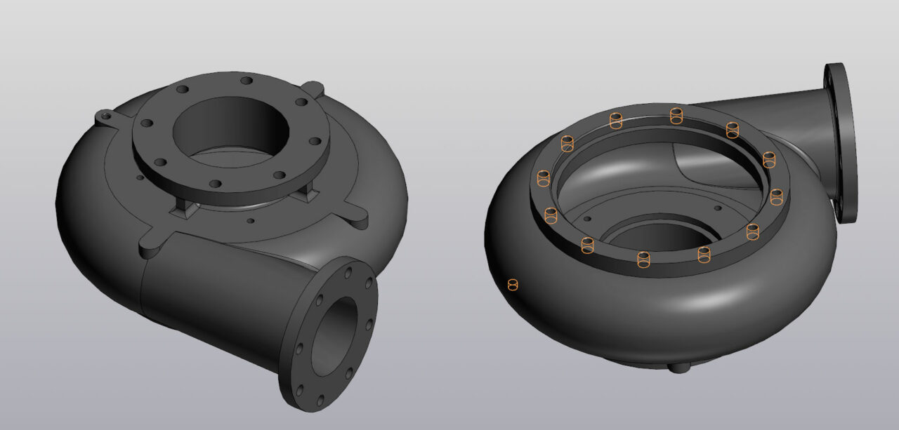 3D модель Корпус насоса (улитка) ММ8х6х14