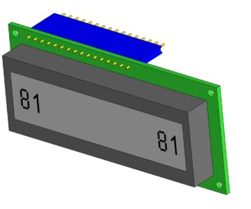 3D модель ЖК индикатор WH1601A