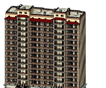 3D модель 12 этажный жилой дом г.Санкт-Петербург