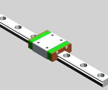 3D модель Миниатюрная линейная направляющая LWL7B + скользящий блок для 3D-принтера