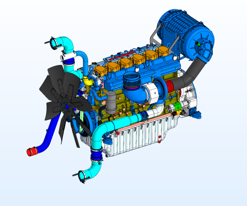 3D модель Двигатель 6M33  Weichai