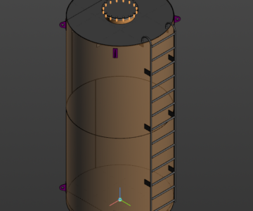 3D модель Бак запаса ХОВ (Объем 10 м3)