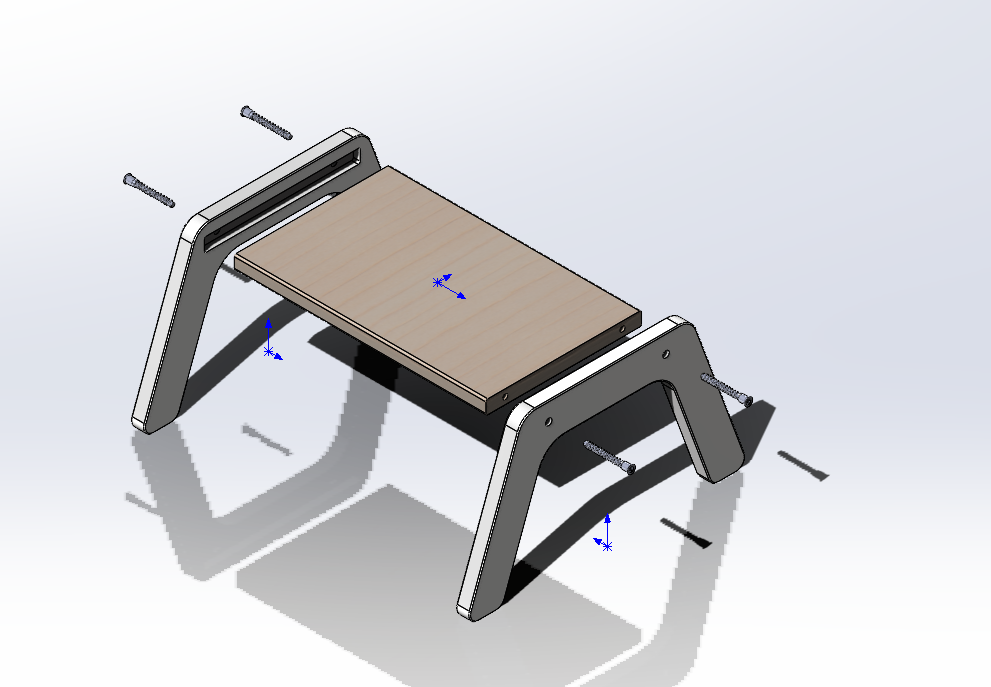 3D модель Мини ступенька - табурет подставка для ног 2900х300х170