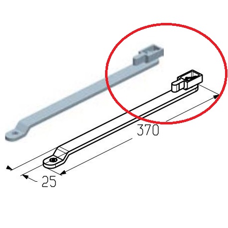 3D модель Деталь для тяги доводчика калитки Alutech