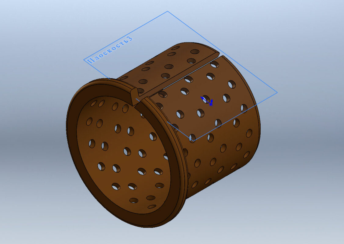 3D модель Бронзовая втулка с фланцем с перфорацией COB092-F 60х65х75 L=60