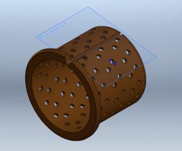 3D модель Бронзовая втулка с фланцем с перфорацией COB092-F 60х65х75 L=60