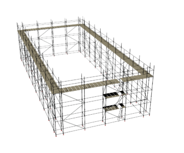 3D модель Клиновые строительные леса 12х27 м высотой 8 м