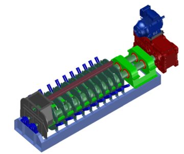 3D модель Двухшнековый пресс 05 тонн в час