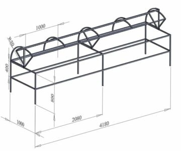 Чертеж Парник "Хлебница" (1000х4180х1335 мм)