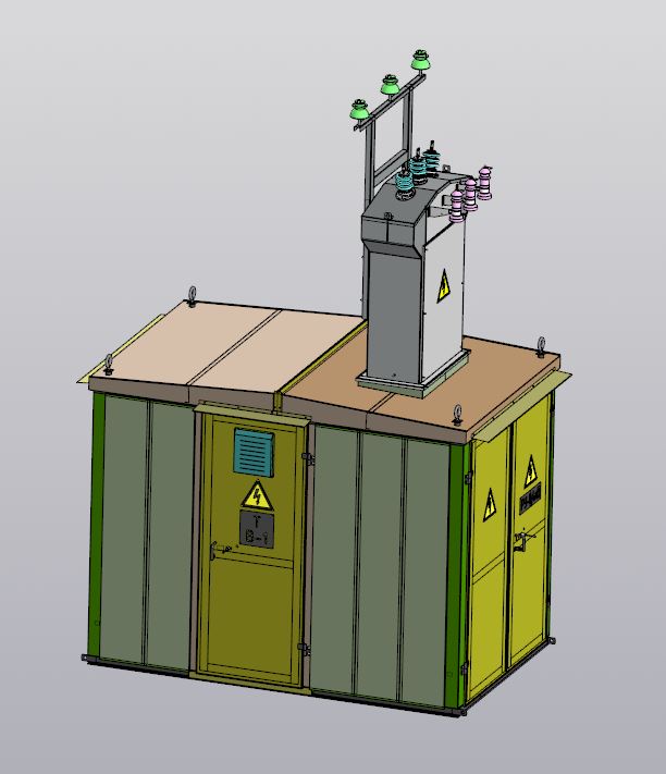 3D модель Комплектная трансформаторная подстанция (КТПт-ВА-ОА-63-6/0,4 У1)