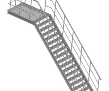 3D модель Лестница (лестничный марш 45 градусов) - высота - 2300 мм