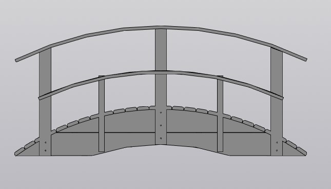 3D модель Мостик садовый 1300х1000х3000 мм