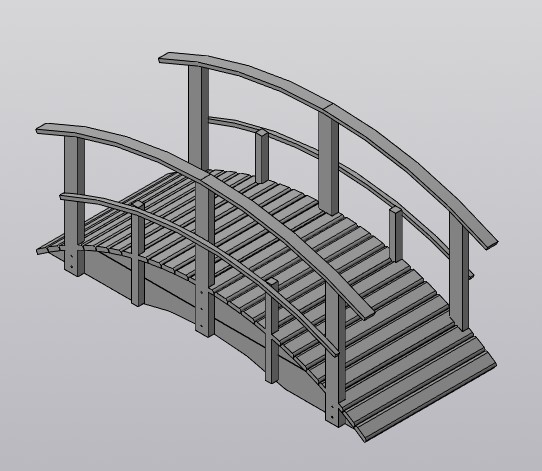 3D модель Мостик садовый 1300х1000х3000 мм