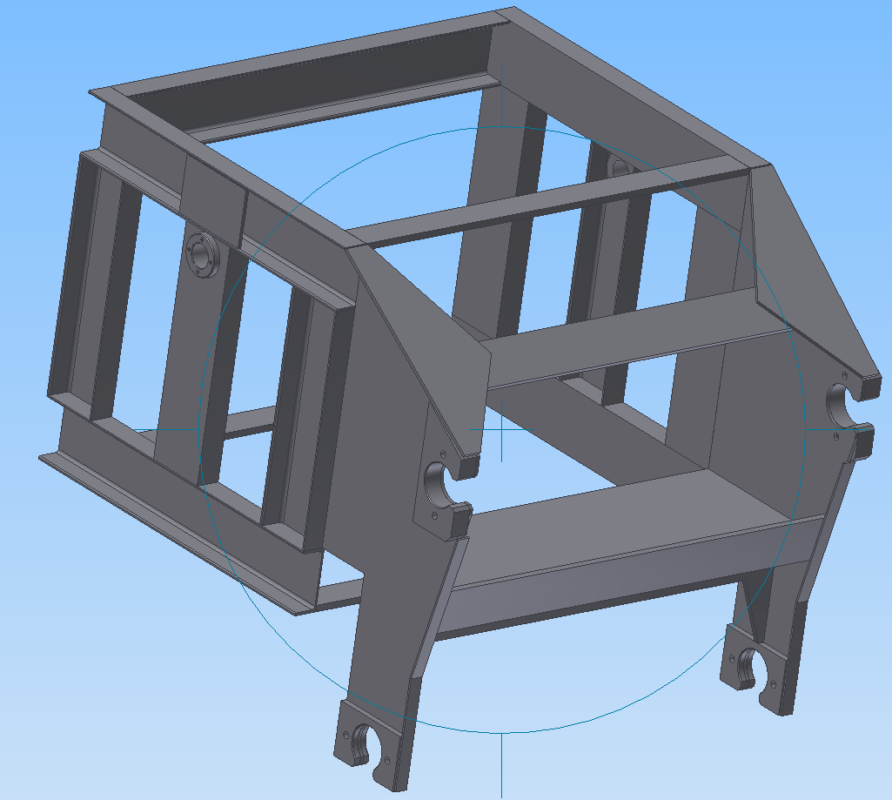 3D модель Каркас сварной (корпус механизма затвора выдвижной телескопической стрелы)