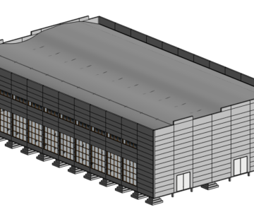 3D модель Расчёт и проектирование конструкций одноэтажного промышленного здания Revit