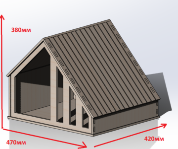 Чертеж Кошачий домик 470х420х380 мм