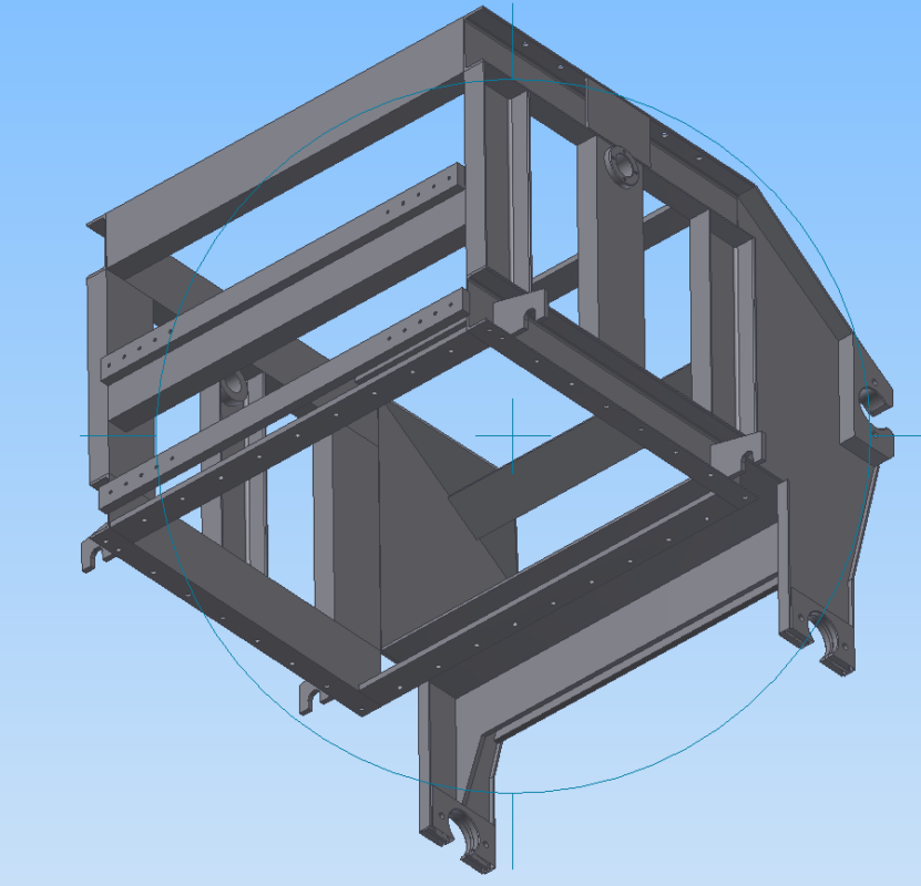 3D модель Каркас сварной (корпус механизма затвора выдвижной телескопической стрелы)